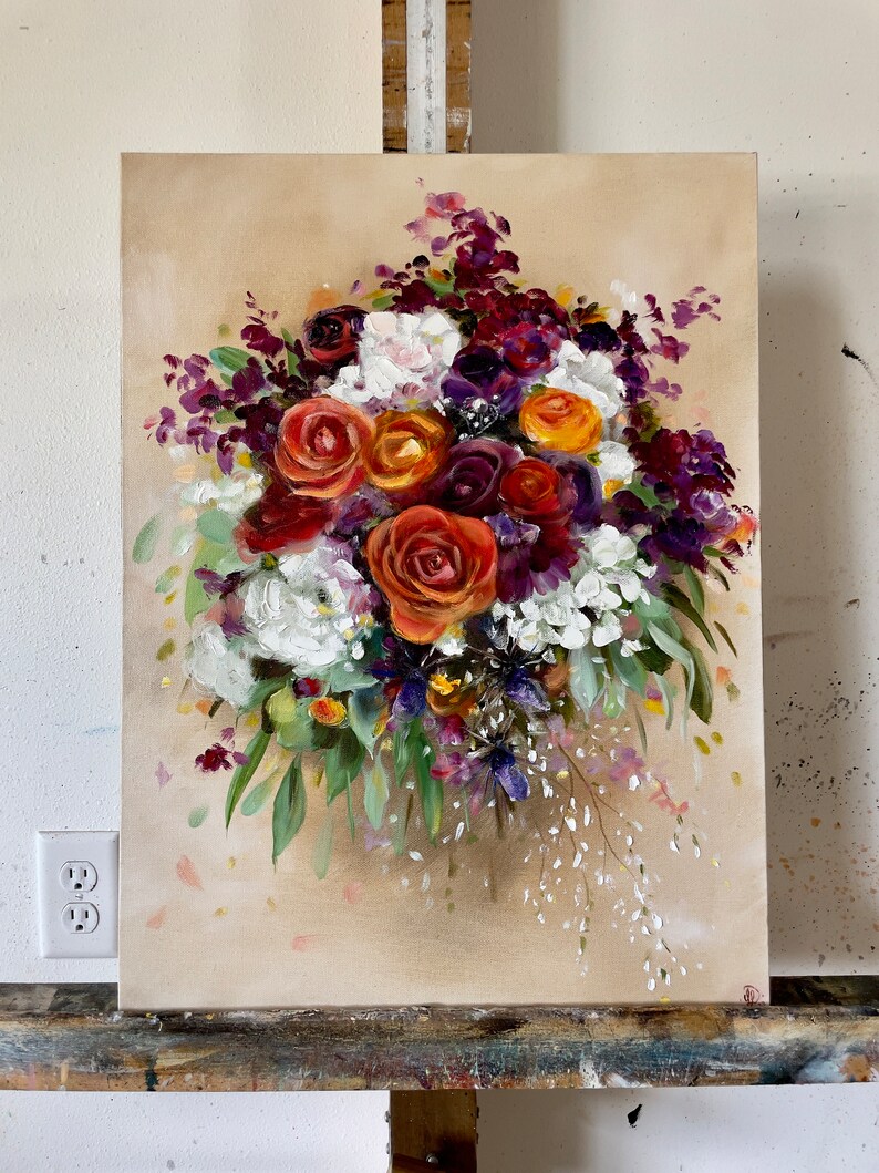 Custom Original Painting of your Wedding Bouquet by Leanne Larson image 7