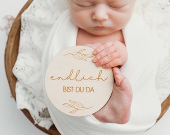 Baby Meilenstein - " endlich bist du da "Shooting Babybauch Newborn shooting props