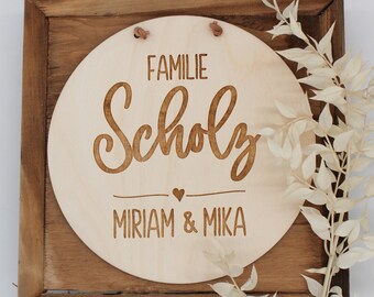 FAMILIENSCHILD Holzschild personalisiert Hochzeitsschild ellizshop