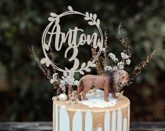 Cake Topper / Kuchen Topper personalisiert Geburtstag Taufe Hochzeit personalisiert mit Name und Zahl