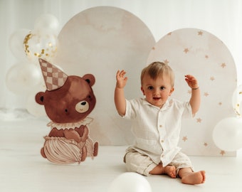 Standee family shooting props for children's photos, baby props photography children's backdrop milestone for newborns