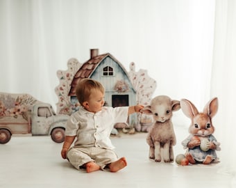 Pappaufsteller Ostern Set, Requisiten für Kinderfotos, Hintergrund Fotografie baby Props Kinder Shooting Kulisse newborn shooting Aufsteller