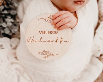 Baby Milestones Wood - My First Christmas Shooting Baby Belly Newborn Shooting Props Christmas Gift Idea