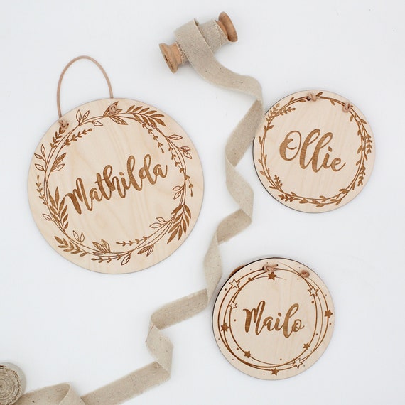 small business sign, birthdays nursery wall decor Personalized wood sign wedding gift door hanger baby name sign family name sign