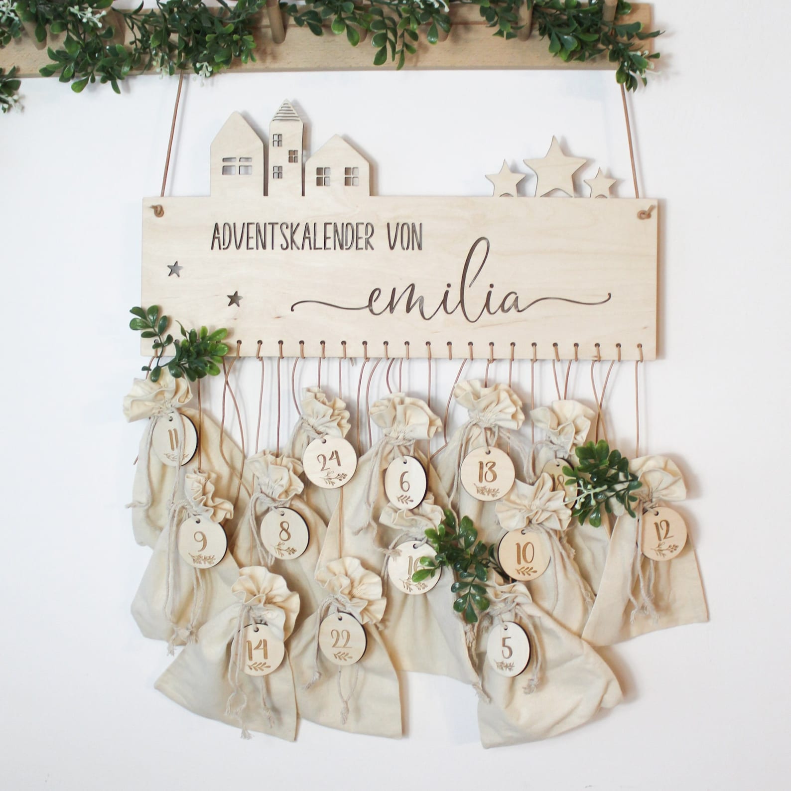 Advent Calendar - Advent Pendant Christmas Advent Wooden Sign Gift Idea for Christmas