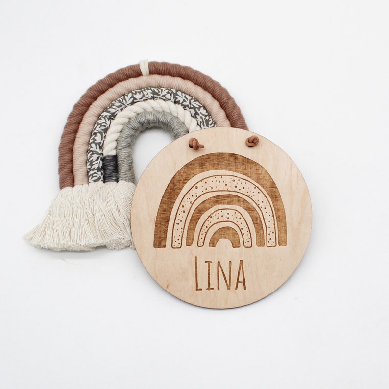 Aro de madera Personalizado Nombre Placa Arco Iris Pastel Niños Regalo Decoración Habitación de Bebé Aro de madera Personalizado Nombre Placa Arco Iris Pastel Niños Regalo Decoración Habitación de Bebé