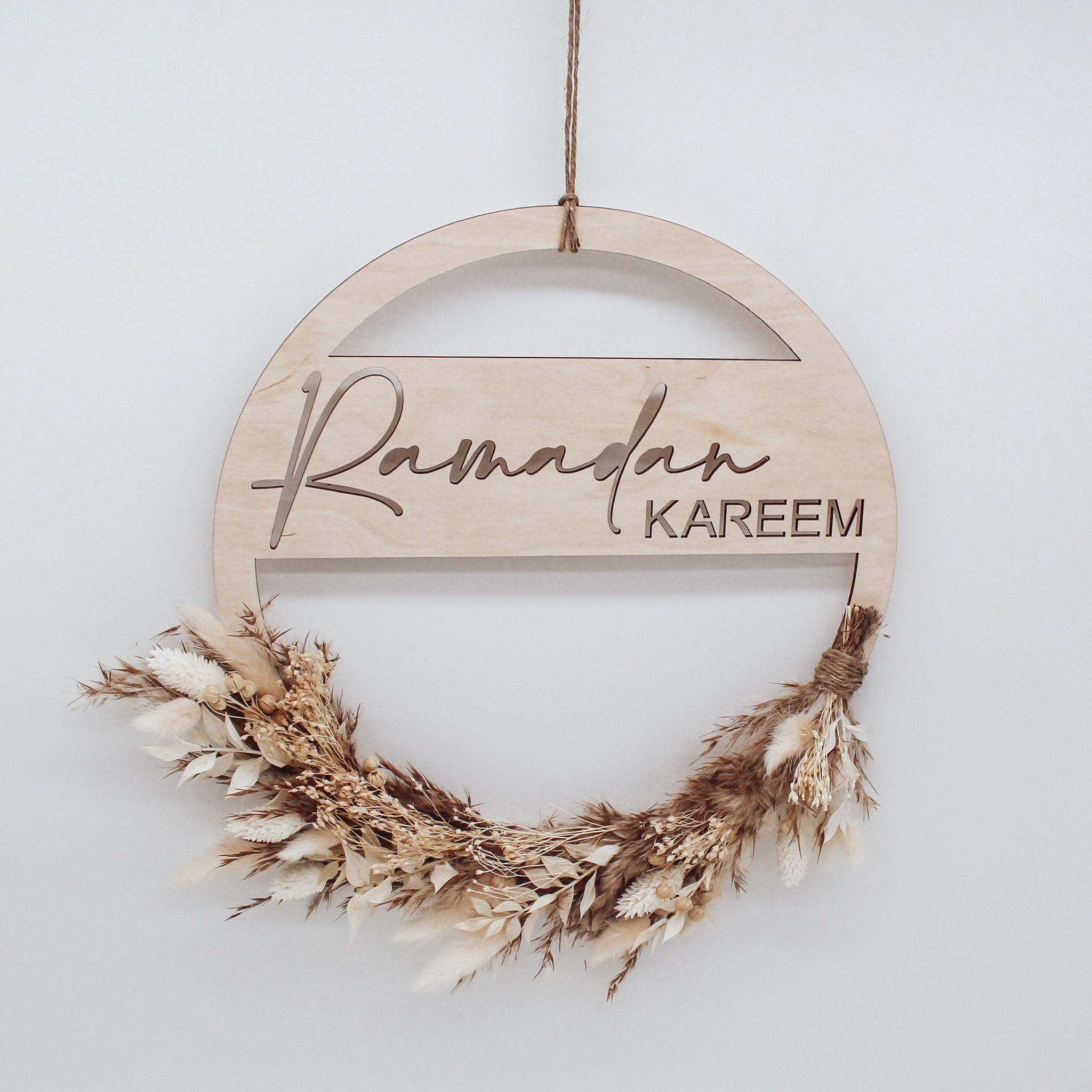 Holzschild Ramadan Kareem Ramazan Dekoration Trockenblumen  Trockenblumenkranz Eid Mubarak Geschenk -  Österreich