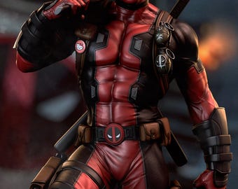 Deadpool | High Quality 3D Printed Resin Statue | Unpainted & Unassembled Kit