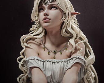 Elf Princess | High Quality 3D Printed Resin Statue | Unpainted & Unassembled Kit