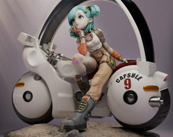 Bulma | High Quality 3D Printed Resin Statue | Unpainted & Unassembled Kit