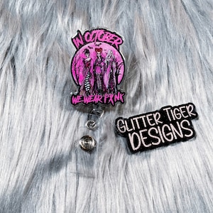 Breast Cancer Badge Reel, Badge Reel, Breast Cancer, Pink Ribbon, Cancer Badge Reel, Oncology Badge Reel, Cancer Awareness, Glitter Badge