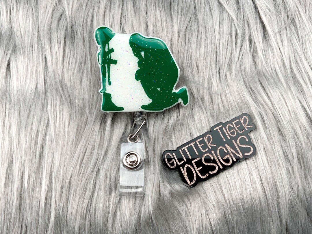 Soldier Badge Reel, Military Badge Reel, Badge Holder, Badge Reel