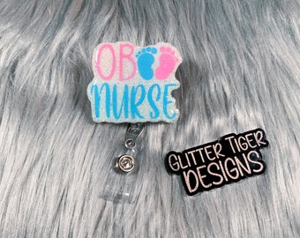 OB Nurse Badge Reel, Glitter Badge Reel, Scrub Badge Reel, Healthcare Worker Badge Reel, Nurse Gift, Nurse Life, ER Badge Reel, Cute Badge