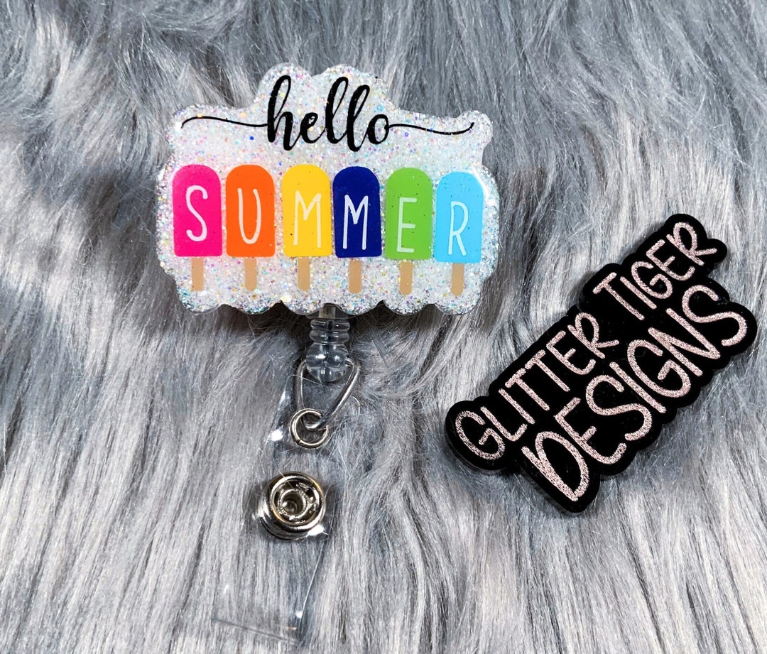 Summer Badge Reel, Badge Reel, Retractable Badge, Hello Summer, Cute