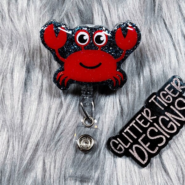 Crab Badge Reel, Retractable Badge, Nurse Badge Reel, Cute Badge Reel, Crab, Cute Badge Reel, Summer Badge Reel, Beach Badge Reel, Teacher