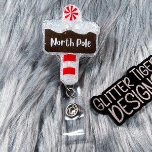 North Pole Badge Reel, Christmas Badge Reel, Badge Reel, Santa, Nurse, Holiday Badge Reel, Nurse Gift, Santa Claus Badge Reel,Christmas Reel