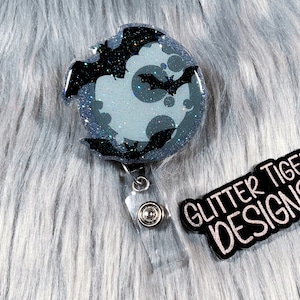 Halloween Badge Reel, Bat Badge Reel, Full Moon Badge Reel, Halloween, Badge Reel, Bat, Spooky Badge Reel, Moon Badge Reel, Medical Badge