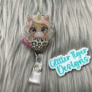 Cute Unicorn Badge Reel, Badge Reel, Nurse Badge Reel, Badge Holder, Cute Badge Reel, Teacher Badge Reel, Coffee Badge Reel, Animal Badge