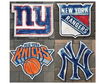 New York Sports Teams Bundle Sale - Sports logos art decor basketball, hockey, football, baseball