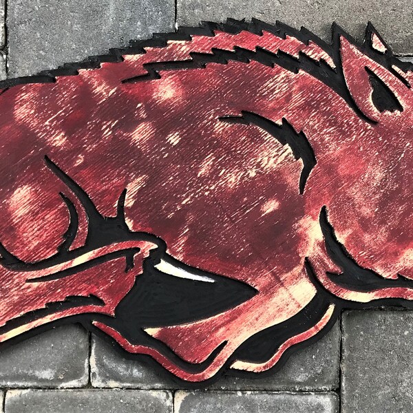 Large Wood Razorback Sign Arkansas Sign - Etsy