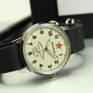 Komandirskie Soviet watch Pobeda Death to spies Rare watch Military watch Pobeda Mechanical USSR watch Men's watch Gift for a friend image 5