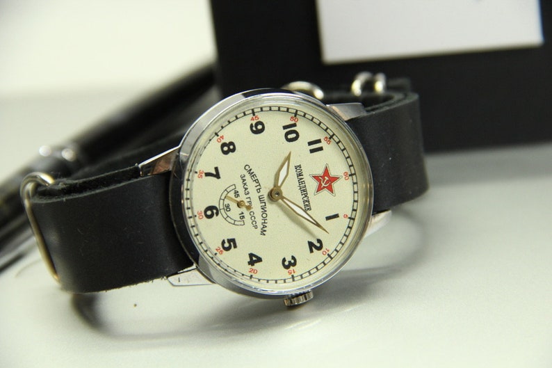 Komandirskie Soviet watch Pobeda Death to spies Rare watch Military watch Pobeda Mechanical USSR watch Men's watch Gift for a friend zdjęcie 5