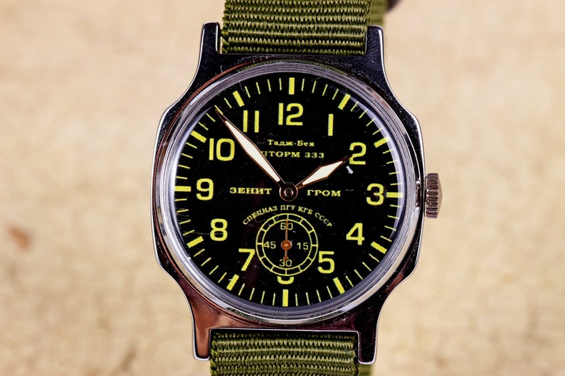 Montre soviétique, montre homme vintage, montre militaire, montre Taj Beck Storm 333, montre Pobeda ZIM, montre homme rare, montre URSS, montre mécanique image 2