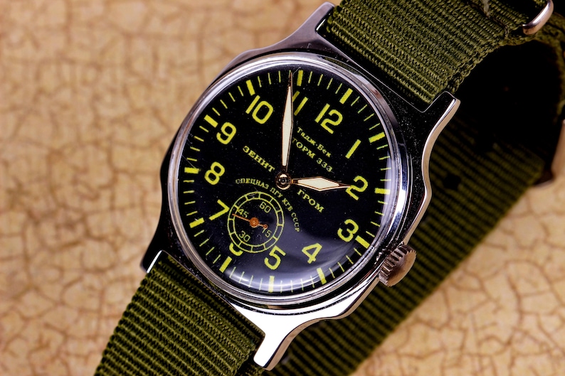 Montre soviétique, montre homme vintage, montre militaire, montre Taj Beck Storm 333, montre Pobeda ZIM, montre homme rare, montre URSS, montre mécanique image 8