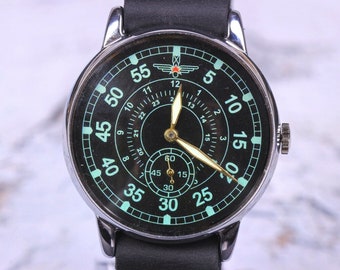 Soviet watch Pobeda "Laco", Men's Mechanical watch, Rare watch with luminescent, gift for guy friend