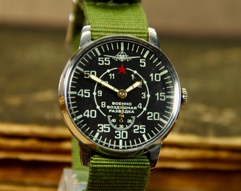 Soviet watch Pobeda Aviator Military watch Men's Mechanical watch USSR