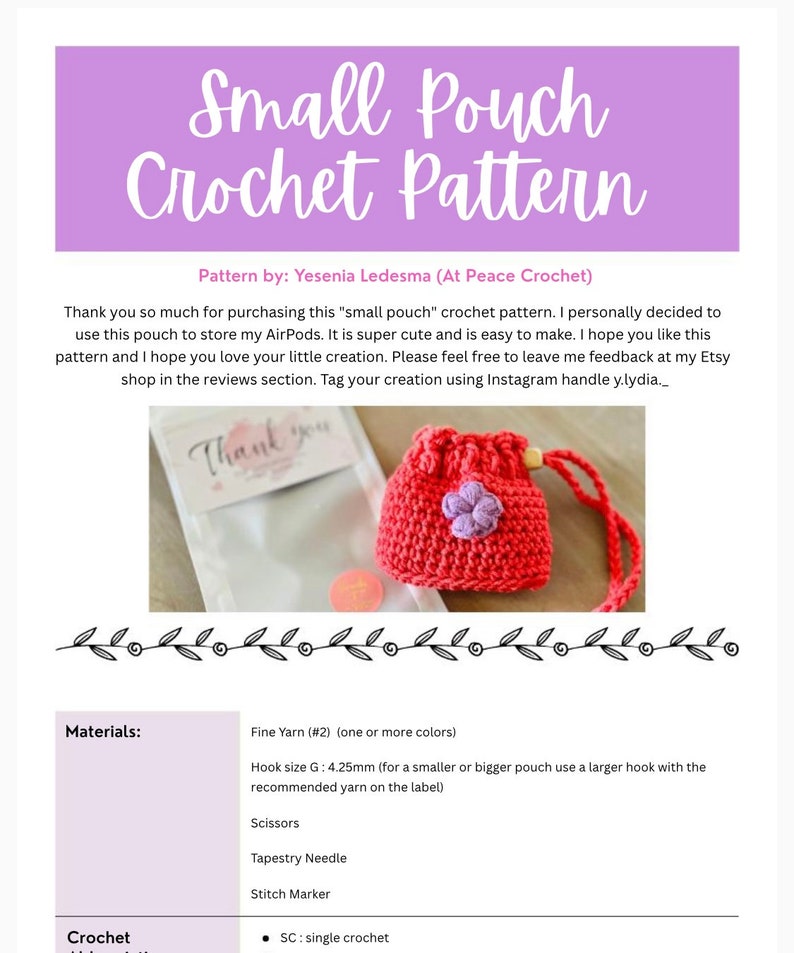 Small Crochet Pouch Pattern - Etsy