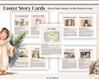 Easter Story Cards Resurrection Story Posters Holy Week Study Holy Week Story Cards Holy Week Banner Easter Bible Story Easter Education