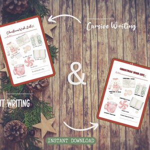 Heißer Kakao Meine Weihnachtswunschliste, Weihnachtswunschliste für Kinder, Wunschliste für Erwachsene, Brief an Weihnachtsmann, Feiertagsausdrucke, Feiertagswunschliste, Listen
