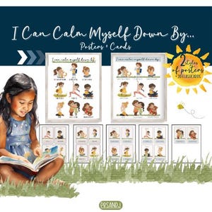 Self-Calming Posters & Flashcards: Kids&#39; Emotional Regulation, Calm Down Corner (Digital Download)