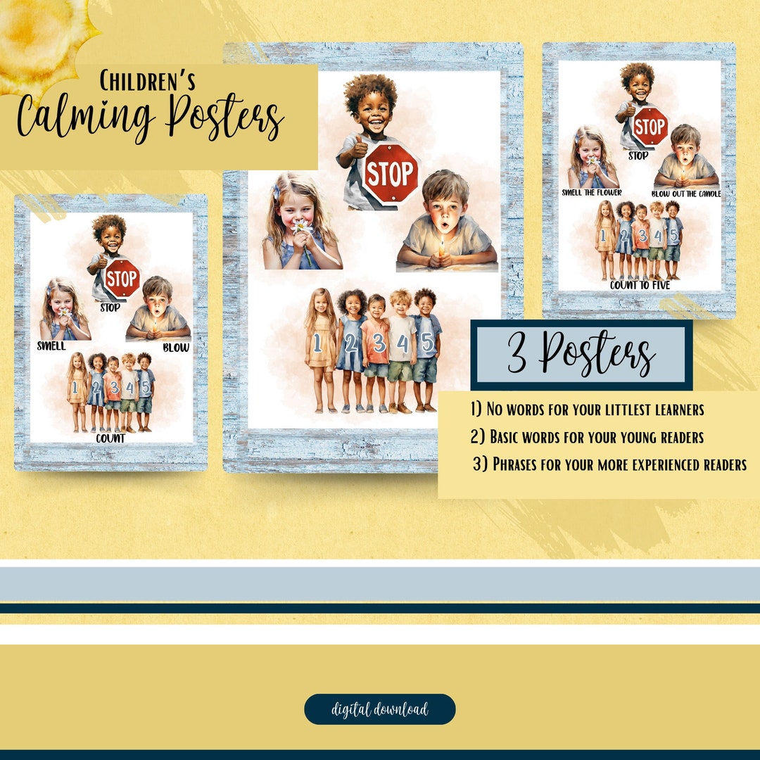 Child's Calming Poster Set: Social Emotional Coping Strategies (PDF) - Etsy