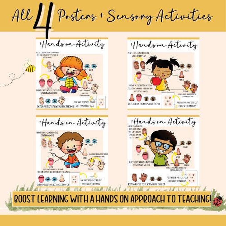 Five Senses Posters: Hands-on Learning Activity for Preschool (digital ...