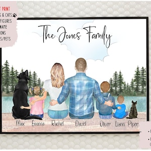 Personalized Couple Dog Print, Dog Mom and Dad Print, Dog Family Print, Pet Print, Dog Fur Family, Dog Gifts, Printable File or Poster