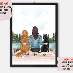 Benutzerdefinierte Hunde Mutter Druck, Hunde Mutter Geschenk, Beste Hunde Mutter, Geschenk für Hunde Mutter, Hunde Liebhaber Druck, Hunde Portrait, personalisierte Hunde Geschenke, Hunde Mutter Druck