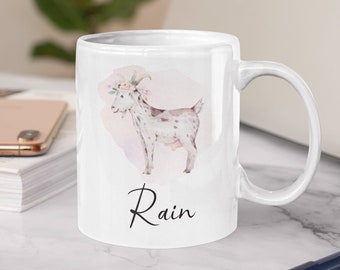 Personalized Goat Mug, Goat Gifts, Goat Gift for Her, Cute Goat Cup, Goat Coffee Mug