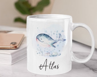 Personalized Whale Mug, Whale Gifts, Whale Gift for Her, Cute Whale Cup, Whale Coffee Mug