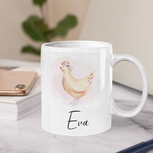 Personalized Chicken Mug, Chicken Gifts, Chicken Gift for Her, Cute Chicken Cup, Chicken Coffee Mug