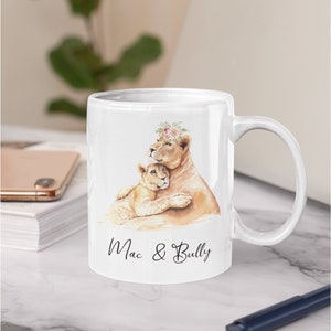 Personalized Lion Mug, Lion Gifts, Lion Gift for Her, Cute Lion Cup, Funny Coffee Mug