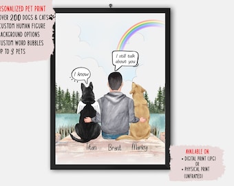 Personalized Dog Memorial Gift, Dog Dad, Dog Lover Gift, Custom Dog Portrait, They Still Talk About You, Digital Print or Poster