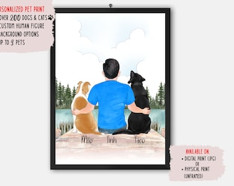 Custom Dog Dad Print, Dog Dad Gift, Best Dog Dad, Gift for Dog Dad, Dog Lover Print, Dog Portrait, Personalized Dog Gifts, Dog Dad Print