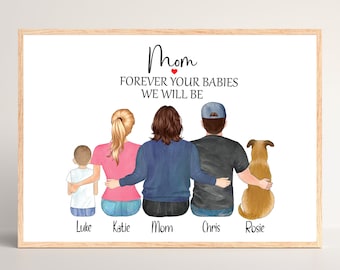 Personalized Christmas Gift for Mom from Daughter, Personalized Mom Gifts, Personalized Mum Wall Art Gift, Custom Mother Son Print