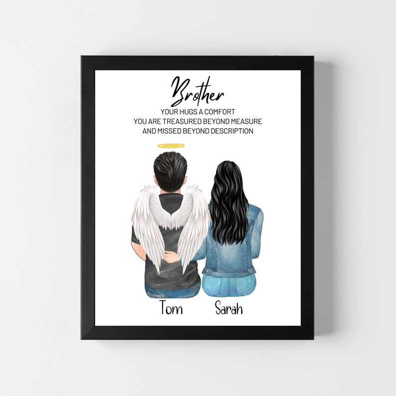 Brother Discraption Loss of Brother Gift, Brother in Heaven, Brother Remembrance Gift ...