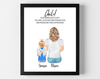Regalo por la pérdida de un hijo, regalo conmemorativo para un niño, regalos conmemorativos, regalo de duelo, en memoria de un ser querido, regalos conmemorativos personalizados