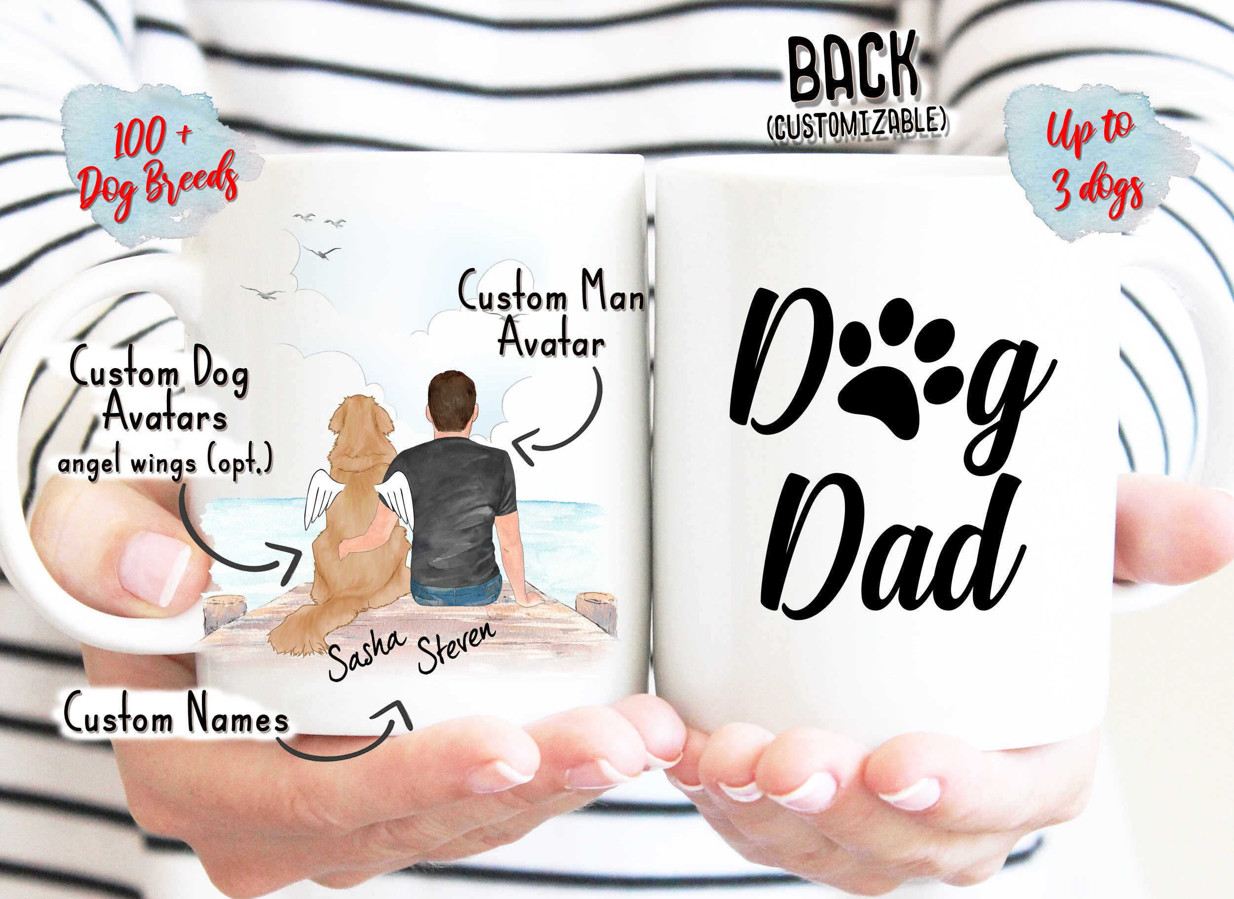 Dog Name Personalized Personalised Coffee Mug Proud Dog Daddy by