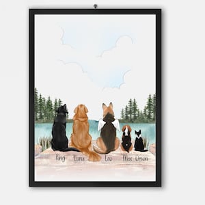 Regalo personalizado para perros, retrato de mascota, regalo para amantes de los perros, ilustración de perro, impresión de perro personalizada, regalos para amantes de los perros, archivo o póster imprimible
