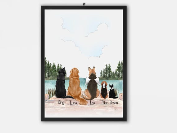 Personalized Dog Gift Pet Portrait Dog Lover Gift Dog Illustration Custom Dog Print Gifts For Dog Lovers Printable File or Poster
